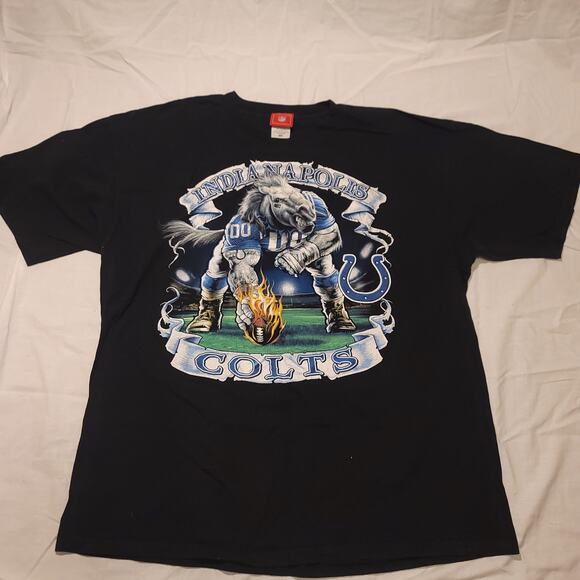 NFL Indianapolis Colts Graphic Short Sleeve Football T Shirt Mens Size 2X Blue - Picture 2 of 10